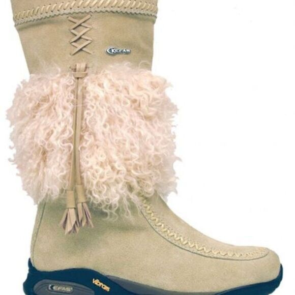 Kefas "Sami New" Authentic Goat Fur Suede Mocassin Winter Boots - Picture 1 of 11